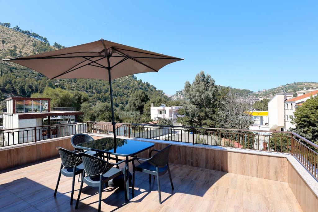 Villa Starova terrace and view over Berat